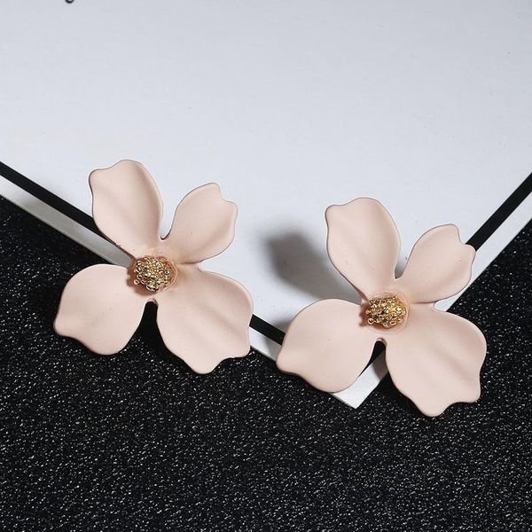 Simple Sweet Flowers Stud Earrings - Khaki